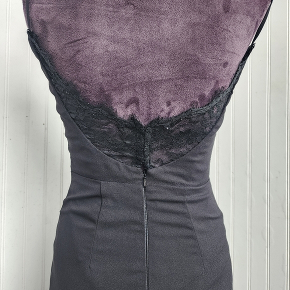 Hayley Paige Occasions Black Dress  Lace Incert Black Formal Long Perfect Sz 2 - Picture 4 of 16